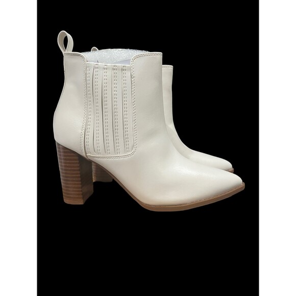 Laicigo Chunky Heel Ankle Block Slip On Short Chelsea Booties, 6 1/2 - Picture 3 of 9